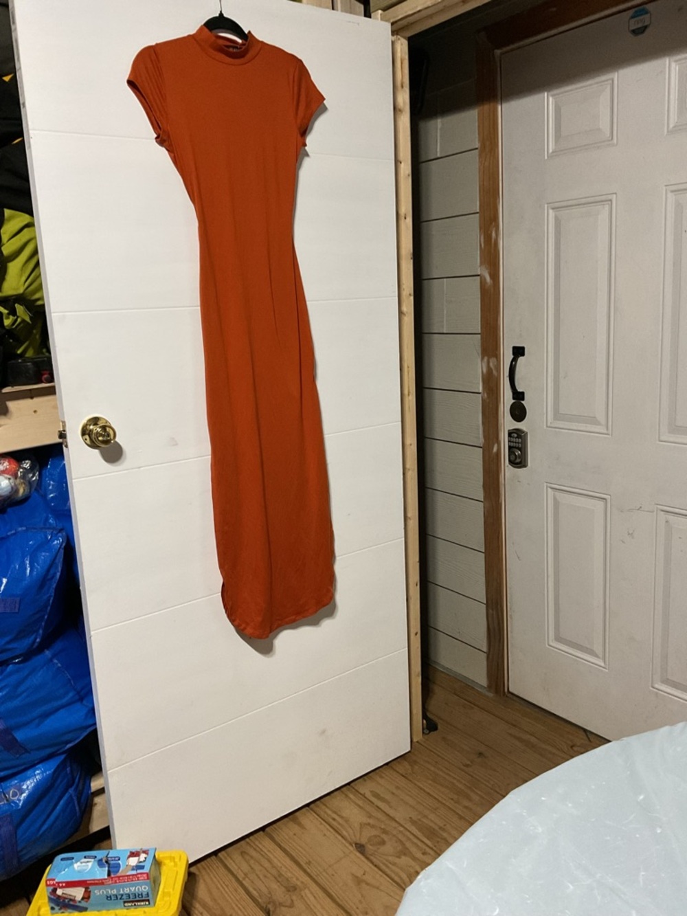 Absolutely Orange High-Neck Maxi Dress 10106